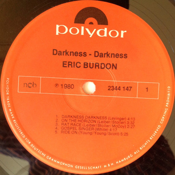 Eric Burdon ~ Darkness - Darkness (Vinyl) - Djungel & Jazz