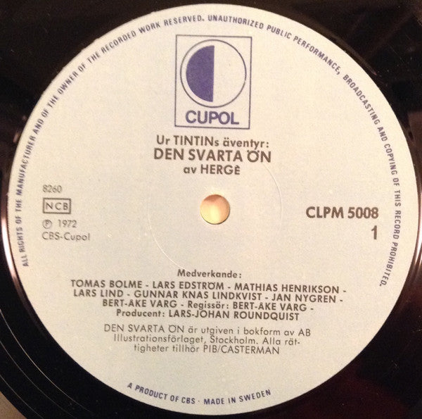 Hergé ~ Tintin: Den Svarta Ön (Vinyl) - Djungel & Jazz
