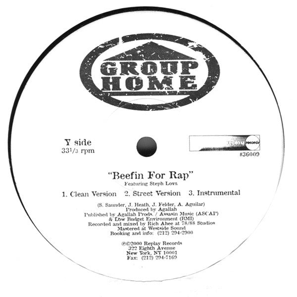 Group Home ~ Real Niggas Don't Die / Beefin' For Rap (Vinyl) - Djungel & Jazz