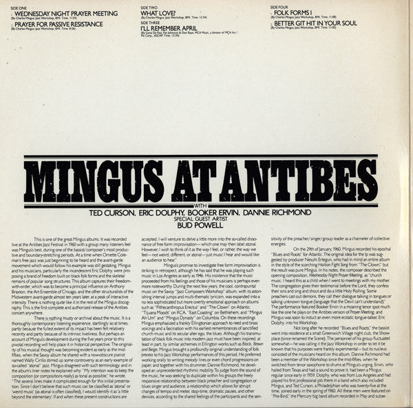 Charles Mingus ~ Mingus At Antibes (Vinyl) - Djungel & Jazz