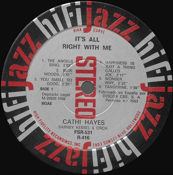 Cathy Hayes : It's All Right With Me (LP, Album)