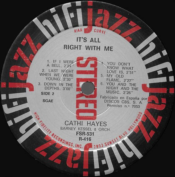 Cathy Hayes : It's All Right With Me (LP, Album)