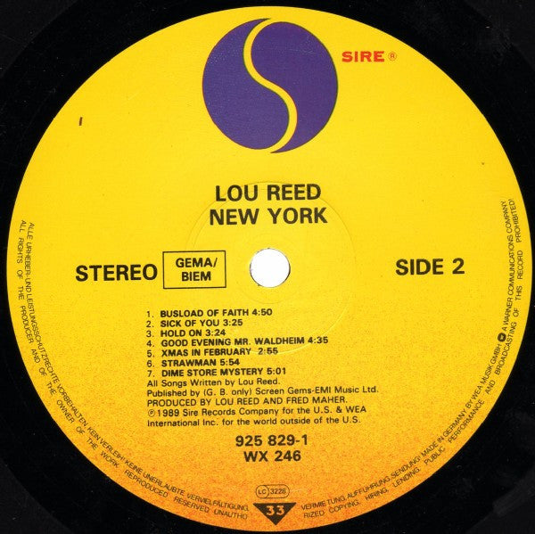 Lou Reed ~ New York (Vinyl) - Djungel & Jazz