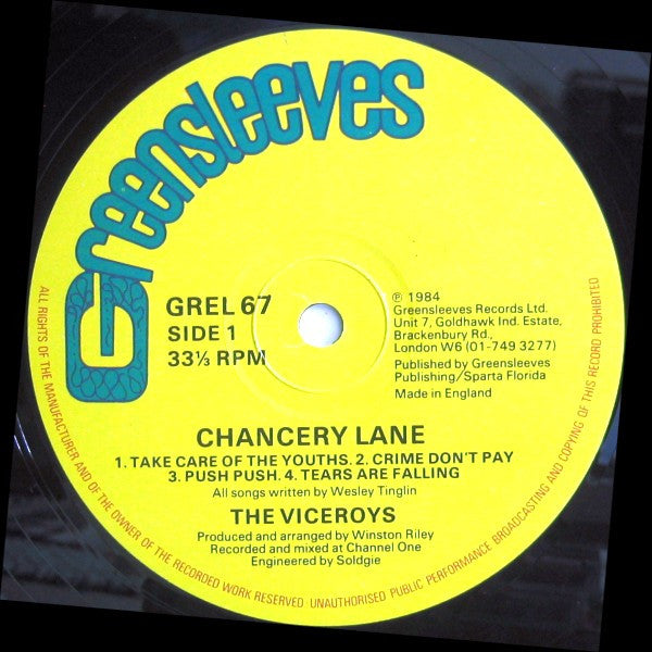 The Viceroys ~ Chancery Lane (Vinyl) - Djungel & Jazz