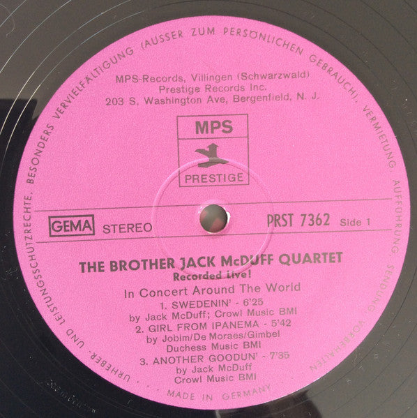 The Brother Jack McDuff Quartet : The Concert McDuff (LP)