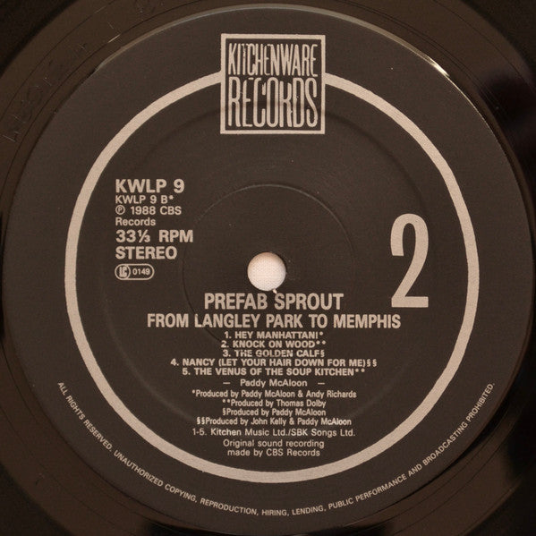 Prefab Sprout ~ From Langley Park To Memphis (Vinyl) - Djungel & Jazz