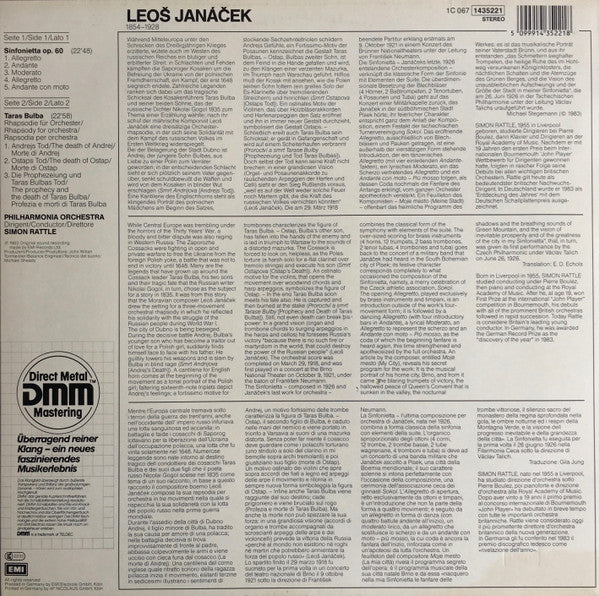 Leoš Janáček - Philharmonia Orchestra, Sir Simon Rattle ~ Sinfonietta / Taras Bulba (Vinyl) - Djungel & Jazz