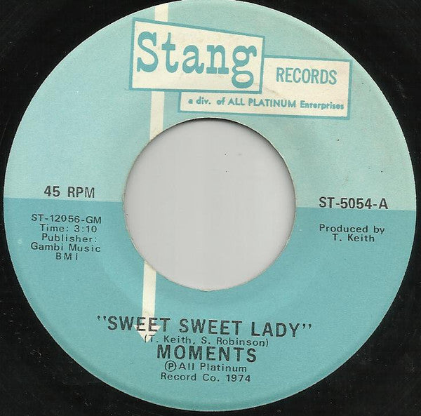 Moments ~ Sweet Sweet Lady / The Next Time I See You (Vinyl) - Djungel & Jazz