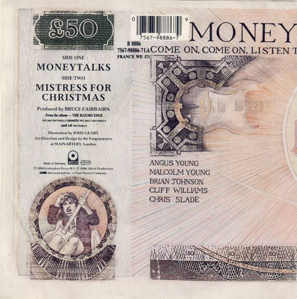 AC/DC : Moneytalks (7", Single, Sol)