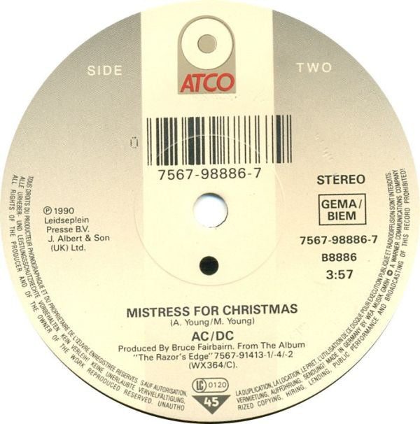 AC/DC : Moneytalks (7", Single, Sol)
