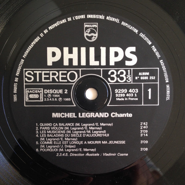 Michel Legrand ~ Michel Legrand Chante Les Moulins De Mon Coeur (Vinyl) - Djungel & Jazz