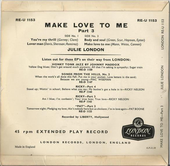 Julie London : Make Love To Me - Part 3 (7", EP)