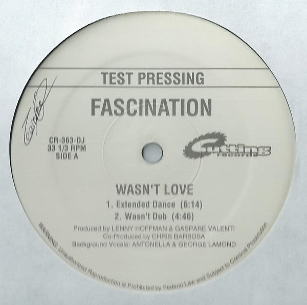 Fascination ~ Wasn't Love (Vinyl) - Djungel & Jazz