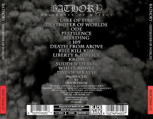 Bathory ~ Destroyer Of Worlds (Vinyl) - Djungel & Jazz