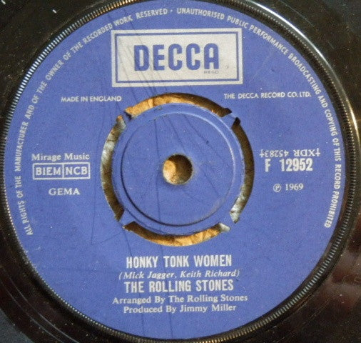 The Rolling Stones ~ Honky Tonk Women / You Can't Always Get What You Want (Vinyl) - Djungel & Jazz