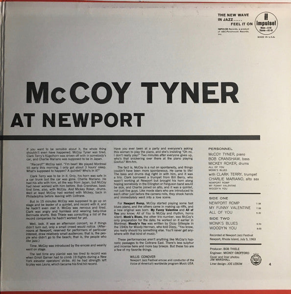 McCoy Tyner ~ Live At Newport (Vinyl) - Djungel & Jazz