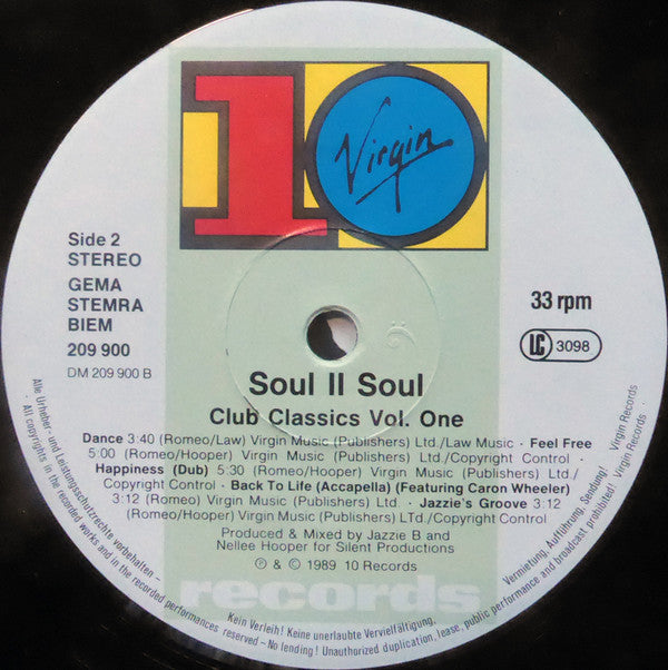 Soul II Soul ~ Club Classics Vol. One (Vinyl) - Djungel & Jazz