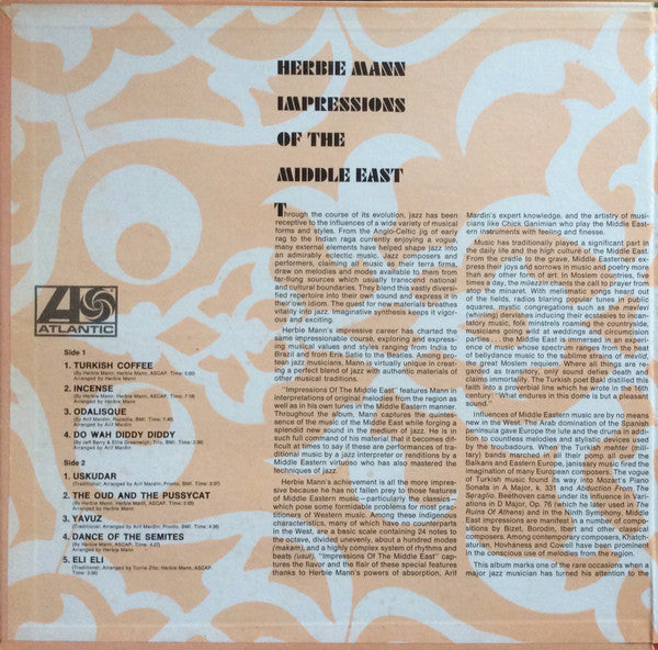 Herbie Mann : Impressions Of The Middle East (LP, Album, RE, Pre)