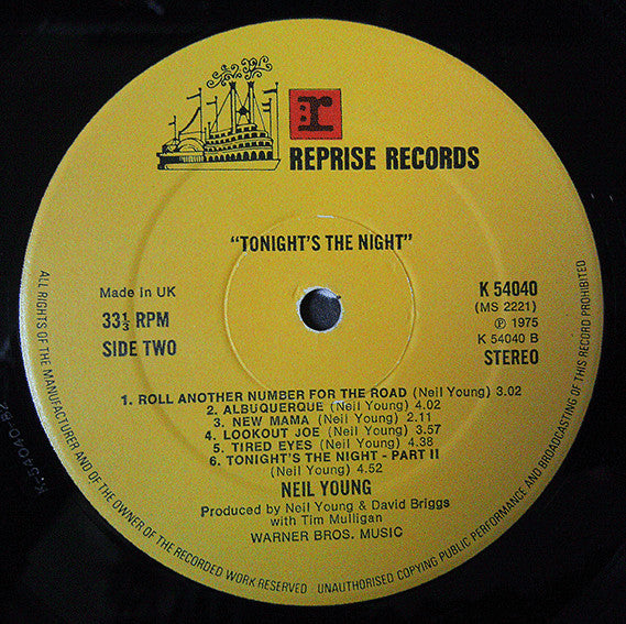 Neil Young ~ Tonight's The Night (Vinyl) - Djungel & Jazz