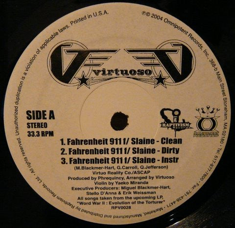 Virtuoso (2) : Fahrenheit 911 / Military Intelligence (12")
