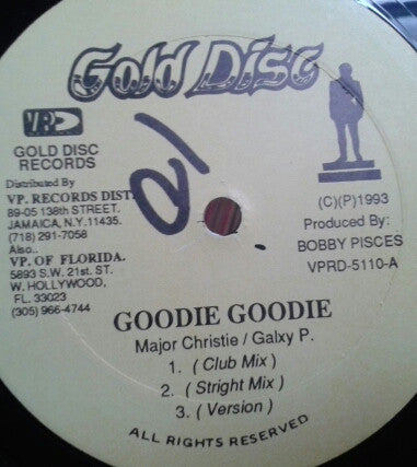 Major Christie, Galaxy P, Sugar Black : Goodie Goodie / I Can't Stop Loving You (12")
