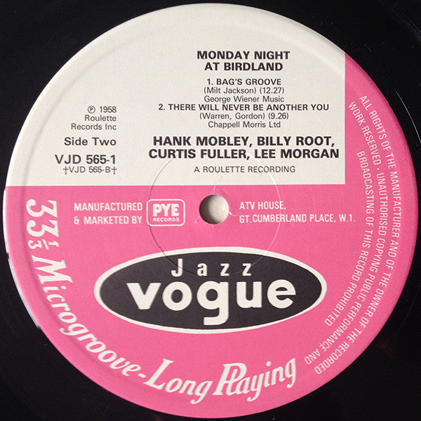 Hank Mobley, Billy Root, Curtis Fuller, Lee Morgan ~ Monday Night At Birdland (Vinyl) - Djungel & Jazz