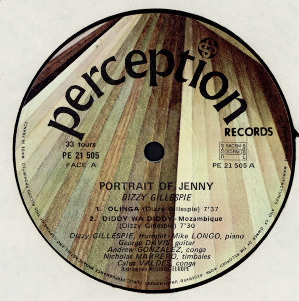 Dizzy Gillespie : Portrait Of Jenny (LP, Album)