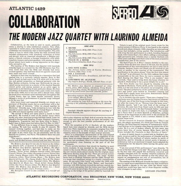 The Modern Jazz Quartet With Laurindo Almeida ~ Collaboration (Vinyl) - Djungel & Jazz