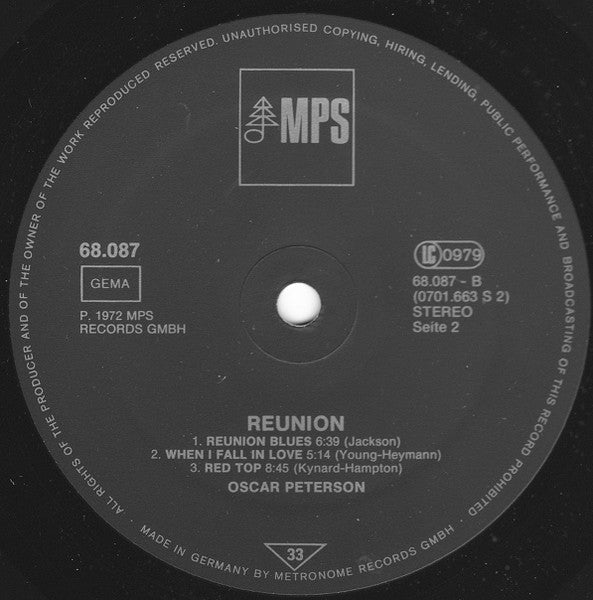 Oscar Peterson ~ Reunion Blues (Vinyl) - Djungel & Jazz