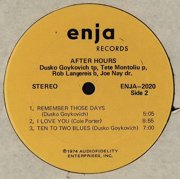 Dusko Goykovich, Tete Montoliu, Rob Langereis, Joe Nay ~ After Hours (Vinyl) - Djungel & Jazz