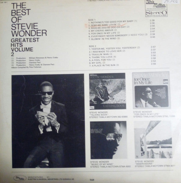Stevie Wonder ~ The Best Of Stevie Wonder - Greatest Hits Volume 2 (Vinyl) - Djungel & Jazz