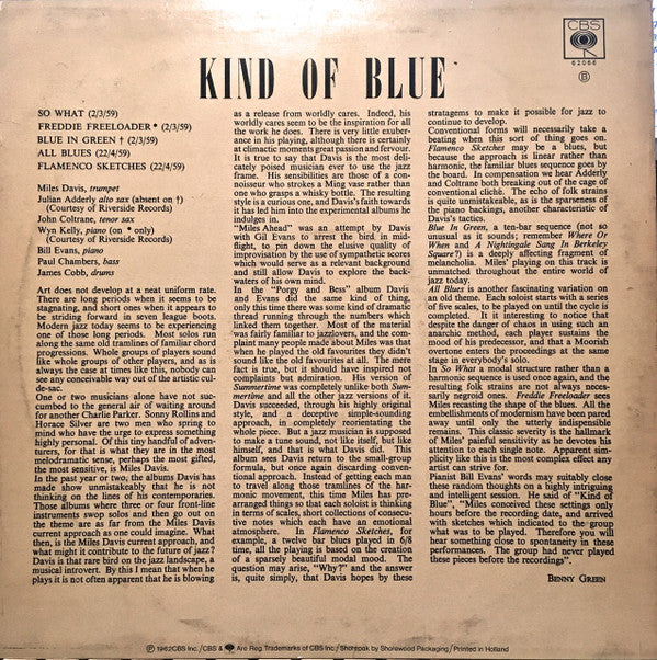 Miles Davis : Kind Of Blue (LP, Album, RE)