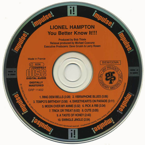 Lionel Hampton ~ You Better Know It!!! (Vinyl) - Djungel & Jazz