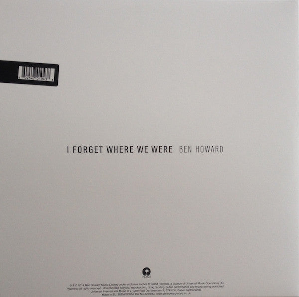 Ben Howard (2) : I Forget Where We Were (2xLP, Album, Ltd)
