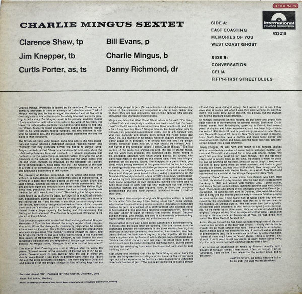 Charles Mingus ~ Charlie Mingus Sextet (Vinyl) - Djungel & Jazz