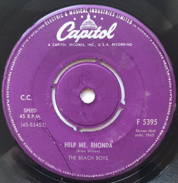 The Beach Boys ~ Help Me, Rhonda / Kiss Me, Baby (Vinyl) - Djungel & Jazz