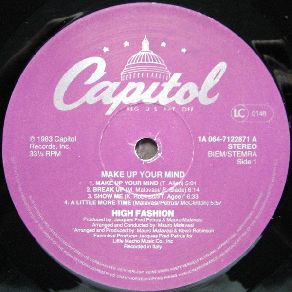 High Fashion : Make Up Your Mind! (LP, Album)