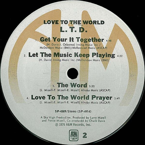 L.T.D. ~ Love To The World (Vinyl) - Djungel & Jazz
