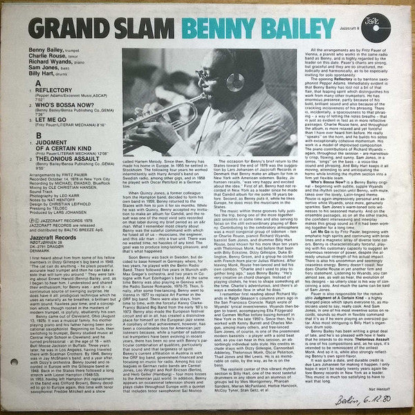 Benny Bailey ~ Grand Slam (Vinyl) - Djungel & Jazz