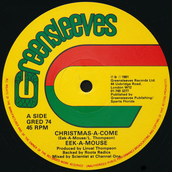 Eek-A-Mouse / Lee Van Cleef (2) : Christmas-A-Come / Gone Water Gone (12")