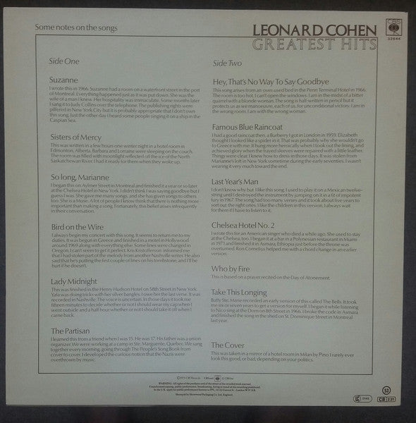 Leonard Cohen ~ Greatest Hits (Vinyl) - Djungel & Jazz
