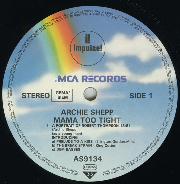 Archie Shepp ~ Mama Too Tight (Vinyl) - Djungel & Jazz