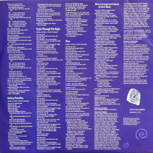 Stevie Wonder : Characters (LP, Album, Gat)