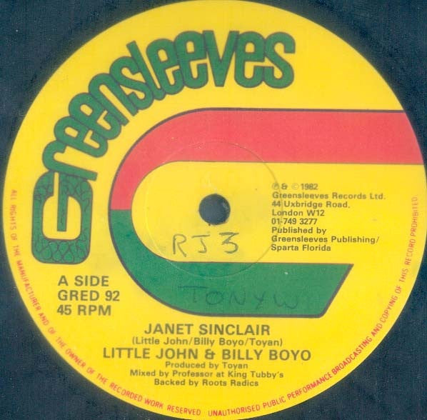 Little John & Billy Boyo / The Roots Radics : Janet Sinclair (12")