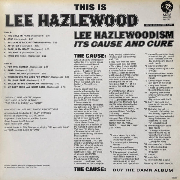 Lee Hazlewood ~ This Is Lee Hazlewood (Vinyl) - Djungel & Jazz