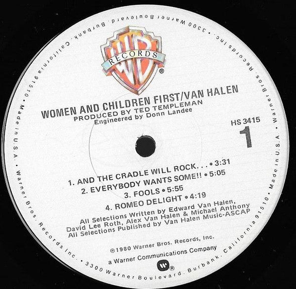 Van Halen ~ Women And Children First (Vinyl) - Djungel & Jazz