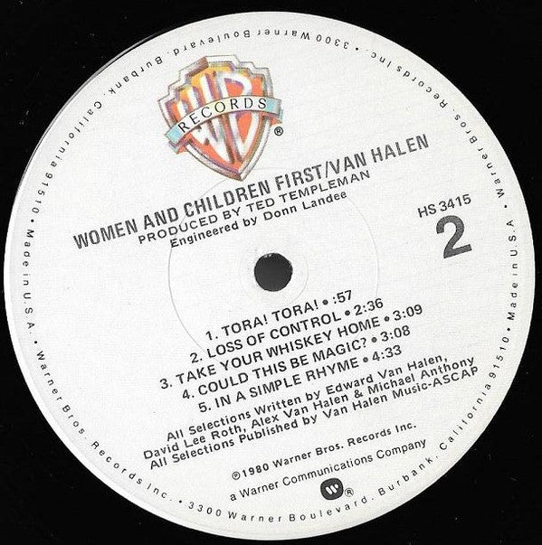 Van Halen ~ Women And Children First (Vinyl) - Djungel & Jazz