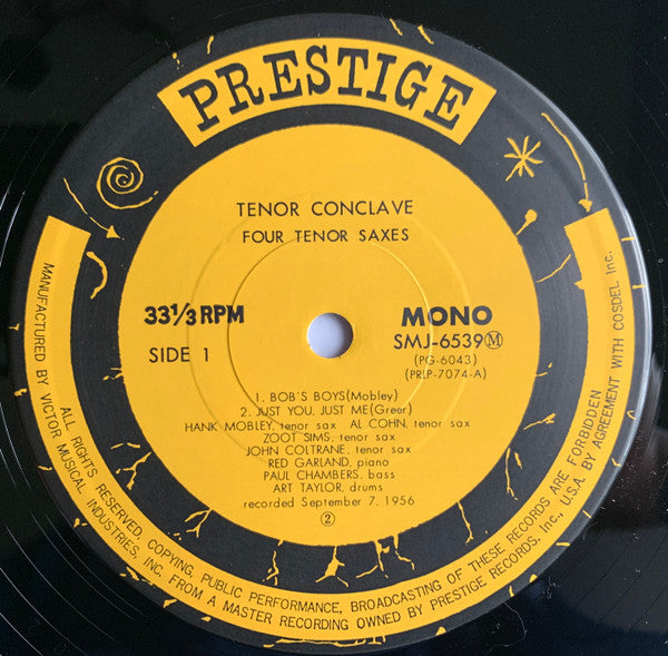 Hank Mobley / Al Cohn / John Coltrane / Zoot Sims ~ Tenor Conclave (Vinyl) - Djungel & Jazz