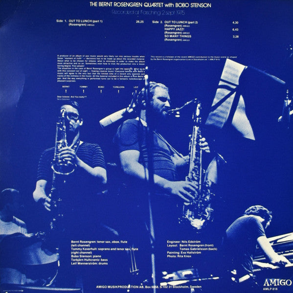 Bernt Rosengren Quartet With Bobo Stenson : In Stockholm Vol 2 (LP, Album)