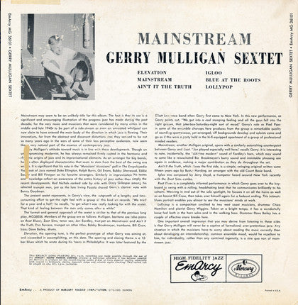 Gerry Mulligan And His Sextet ~ Mainstream Of Jazz (Vinyl) - Djungel & Jazz